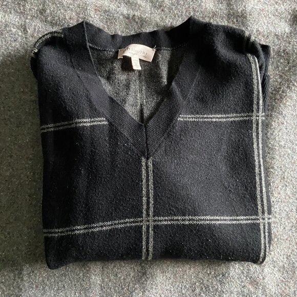 Philosophy Woman Republic Clothing Black Plaid Grid Sweater 3X Preppy Essential - Picture 9 of 9